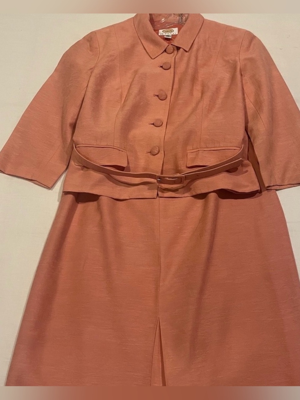 Talbots Peach Textured Button-Up Blouse